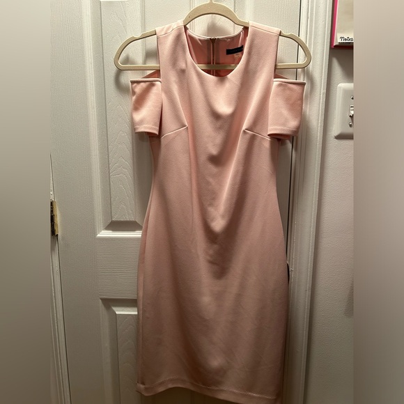 Tommy Hilfiger - size 2, light pink cold shoulder dress - Picture 1 of 6